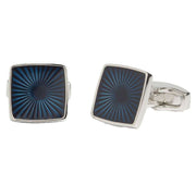 Simon Carter Sun Ray Cufflinks - Silver/Navy