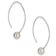 Ti2 Titanium Orbit Drop Earrings - Natural Silver