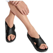 Totes SOLBOUNCE Bounce Cross Front Buckle Sandalen – Schwarz