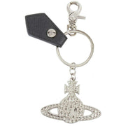 Vivienne Westwood Metal Hammered Orb Silver Keyring - Black