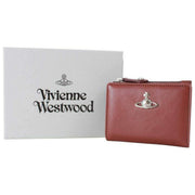 Vivienne Westwood Schmales Kartenetui aus geschmeidigem Leder mit Klappe – Kastanienbraun