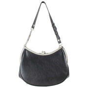 Vivienne Westwood Handtasche aus geschmeidigem Leder mit Charm-Rahmen – Schwarz