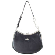 Vivienne Westwood Handtasche aus geschmeidigem Leder mit Charm-Rahmen – Schwarz