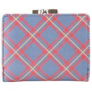 Vivienne Westwood Tartan Printed Saffiano Small Frame Purse - Blue/Orange