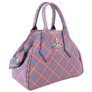 Vivienne Westwood Yasmin Saffiano Printed Tartan Small Bag - Blue/Orange