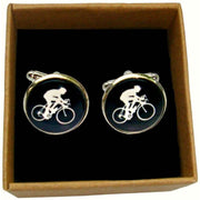 Bassin and Brown Cycling Cufflinks - Black/White