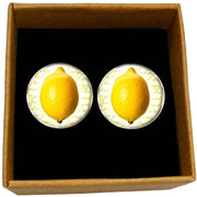 Bassin and Brown Lemon Cufflinks - Yellow/White