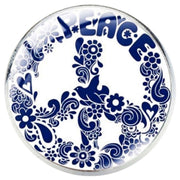 Bassin and Brown Peace Sign Lapel Pin - Blue/White