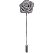 Bassin and Brown Rose Flower Jacket Lapel Pin - Grey