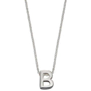 Beginnings B Initial Plain Necklace - Silver