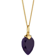 Beginnings February Birthstone Chalcedony Quartz Pendant - Yellow Gold/Purple