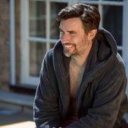 Bown of London Terry NUA Cotton Towelling Dressing Gown - Dark Grey
