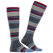 Burlington Stripe Knee High Socks - Marine Navy