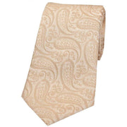 David Van Hagen Classic Paisley Silk Tie - Beige