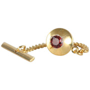 David Van Hagen Garnet 9ct Tie Tac - Red