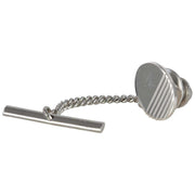 David Van Hagen Lined Sterling Silver Tie Tac - Silver