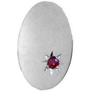 David Van Hagen Ruby Oval Sterling Silver Tie Tac - Silver