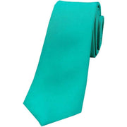 David Van Hagen Satin Silk Thin Tie - Sea Green