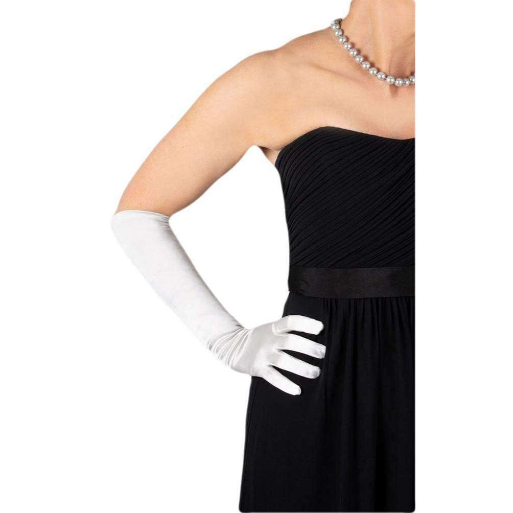 dents handschuhe damen Dents Damen Elfenbein langer Satin Ellbogen Länge Abendhandschuhe