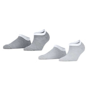 Esprit Allover Stripe 2 Pack Sneaker Socks - Grey/Black