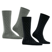 Esprit Fine Dot 2 Pack Socks - Black