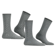 Esprit Fine Dot 2 Pack Socks - Light Grey Mel