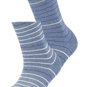Esprit Fine Stripe 2 Pack Socks - Jeans Blue