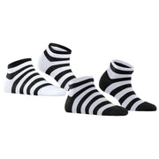 Esprit Mesh Stripe 2 Pack Sneaker Socks - White