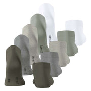 Esprit Solid Mix 5 Pack Sneaker Socks - Olive Mix