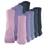 Esprit Solid Mix 5 Pack Socks - Rose/Blue Mix