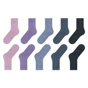 Esprit Solid Mix 5 Pack Socks - Rose/Blue Mix