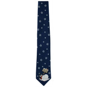 Michelsons of London Christmas Snowman Polyester Tie - Navy