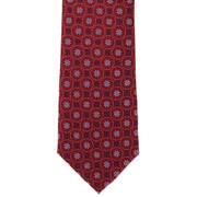 Michelsons of London Medallion Floral Polyester Tie - Light Blue/Red