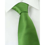 Michelsons of London Plain Rib Polyester Tie - Green