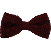 Michelsons of London Silk Knitted Bow Tie - Wine