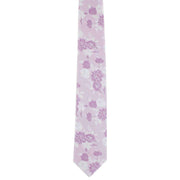 Michelsons of London Summertime Floral Polyester Tie and Pocket Square Set - Mauve