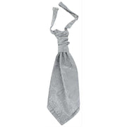 Michelsons of London Tonal Paisley Cravat and Pocket Square Set - Silver