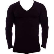 Obviously Essence Deep V-Neck Long Sleeve Undershirt - Black