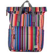 Roka Canfield B Medium Sustainable Canvas Striped Backpack - Multi-colour