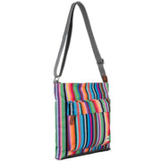 Roka Kennington B Medium Sustainable Canvas Striped Cross Body Bag - Multi-colour