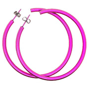 Ti2 Titanium Large Round Hoop Earrings - Pink