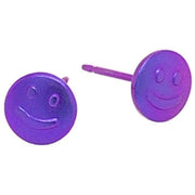 Ti2 Titanium Smile 6mm Stud Earrings - Imperial Purple