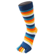 TOETOE Essential Striped Mid Calf Socks - Sunset Orange