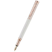 Waldmann Pens Xetra Vienna Lady 18ct Gold Nib Fountain Pen - White/Rose Gold